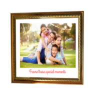 Golden Colour Photo Frame with Embossing