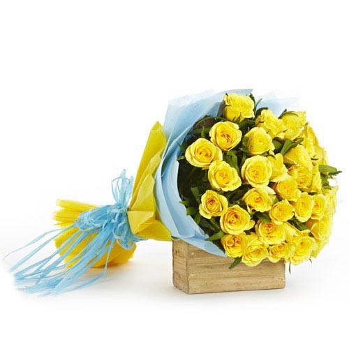 Yellow Rose Flower Bouquet - KGS-FLR105