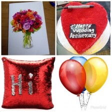 Magic Pillow + Red Velvet Cake 1 kg + 3 Balloons + Greeting Card - COMBO20191