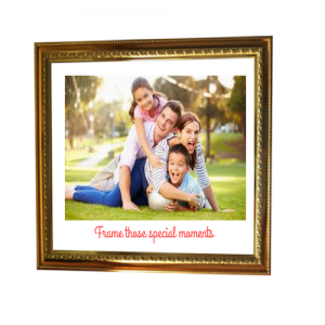 Golden Colour Photo Frame with Embossing - FRM101