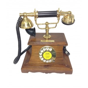Antique Wooden Base Telephone 