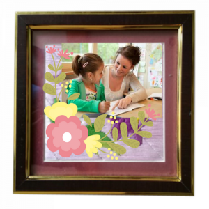Photo Frame with wide Brown and Golden Border - FRM103