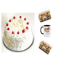 White forest cake, Chocolates & Personalized Mug - Saving 10$ - COMBO2017-15