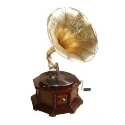 Handcrafted Wooden Gramophone - Record Player