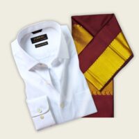 Art Silk Saree & Zodiac Shirt Combo - Send Gifts to Kerala - Gifts Delivery Kerala
